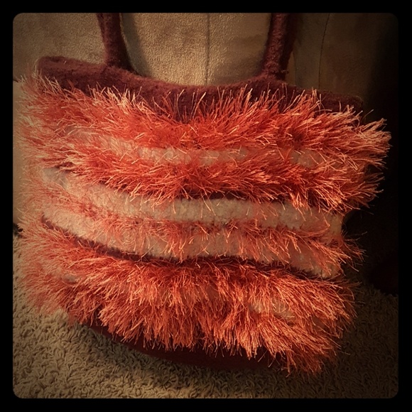 Wool felted purse in Orange, Tans & Brown. - Picture 1 of 4